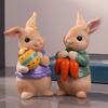 Easter Bunny Ornament Cute Cartoon Resin Figurine Rabbit Holding Egg/carrot Ornament Spring Holiday Home Decor
