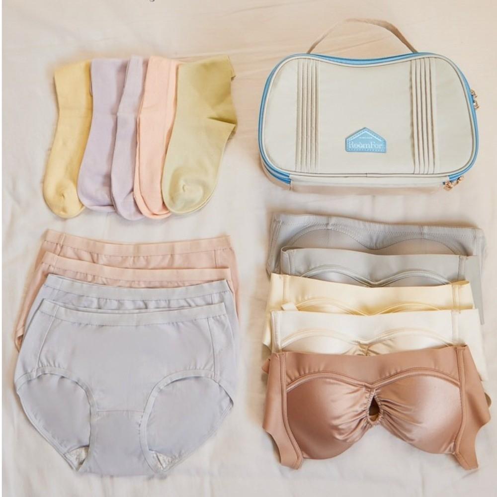 Portable Underwear Storage Bag Large Capacity Lightweight Intimate Clothing Bag Waterproof Multi-Compartment Travel Storage Bag
