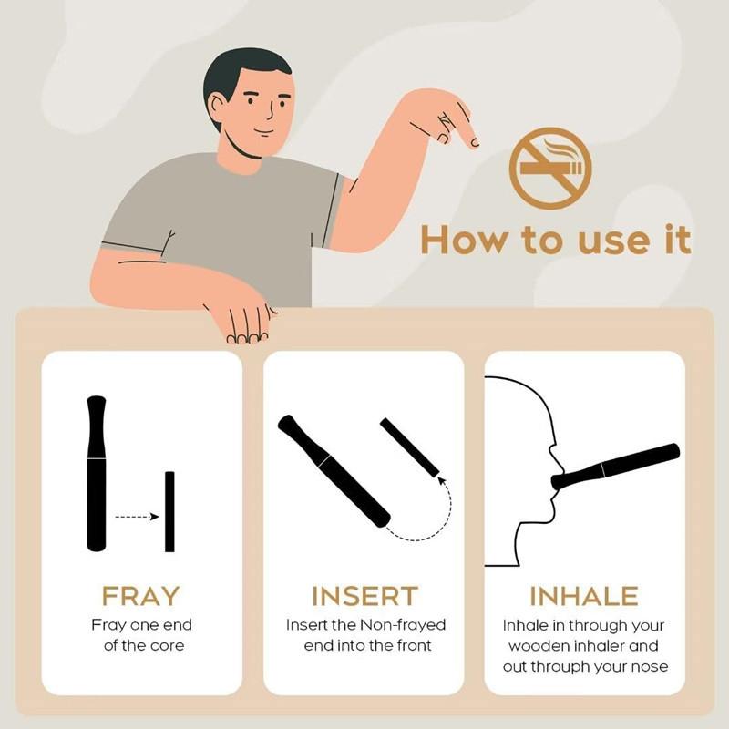 Aromaterapi Inhalator For Eteriske Oljer Slutte å Røyke Inhalatorpinne Tre Personlig Diffuser For Eteriske Oljer Med Fiberstaver