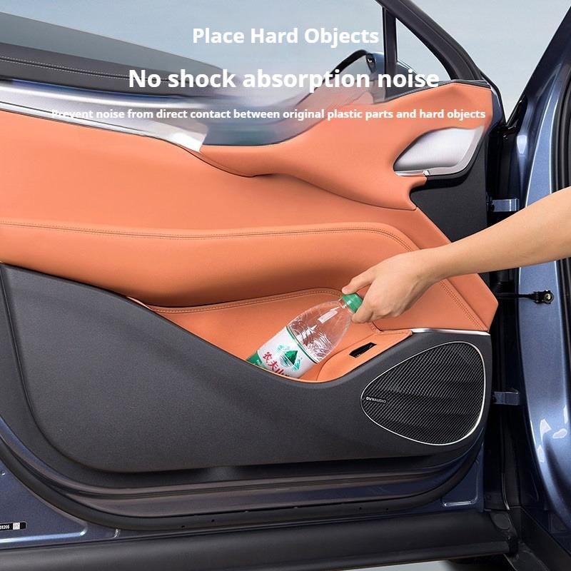 For 24 BYD Sealion 7 Car Door Compartment Storage Pocket Leather Door Groove Pad Anti Slip Noise Reduction Pad Car Accessories