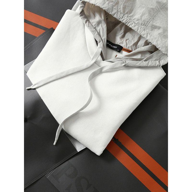 Hooded Sweatshirt for Men, Fleece-Lined and Thickened, Trendy Brand for Spring and Autumn, 2024 New Long-Sleeve Top, Foreign Trade Men's Jacket