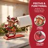Wooden Christmas Tissue Box Holder with Snowman Santa and Design, Festive Tabletop Decoration