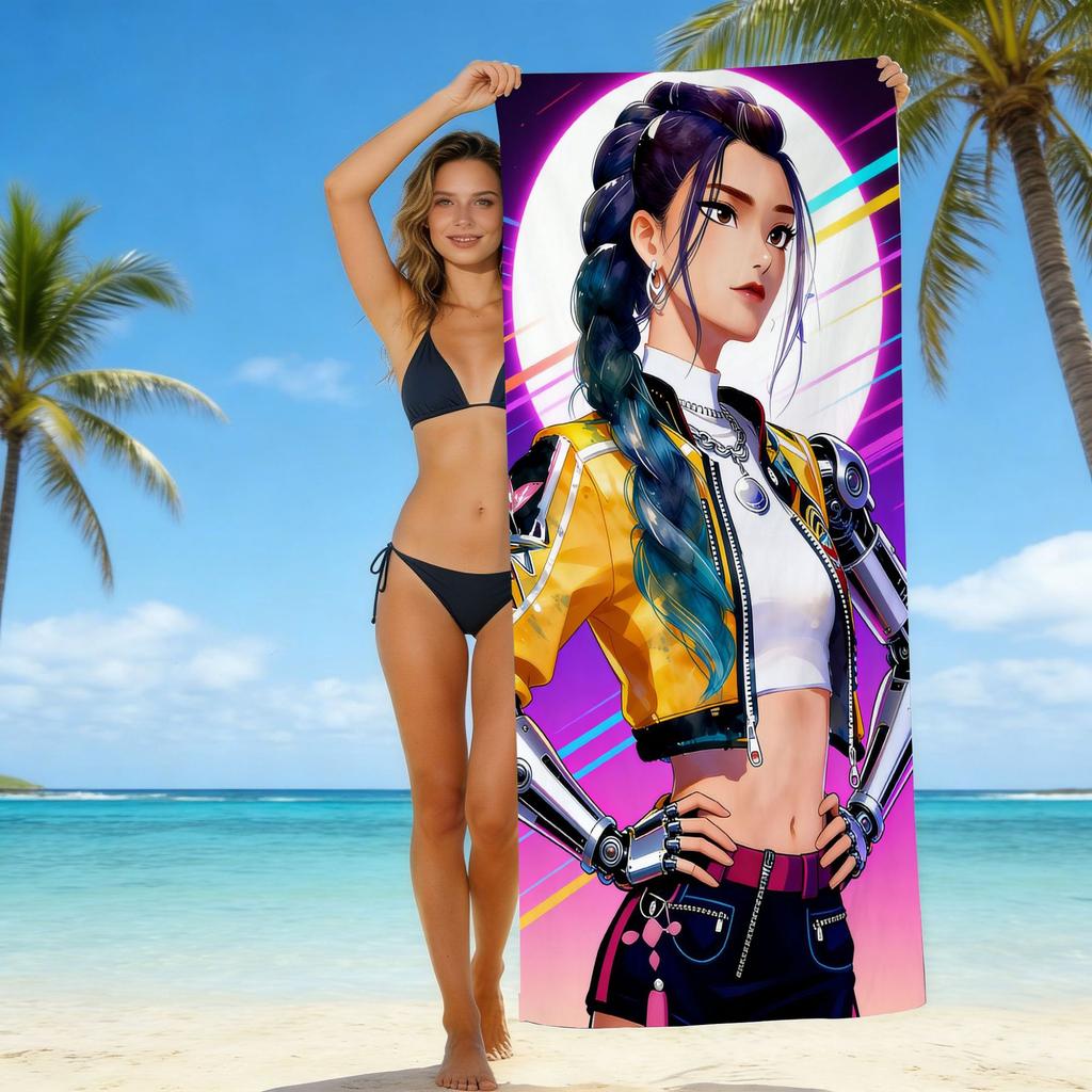 Europe And The United States Popular Witch Hunter Group Beach Towel Internet Celebrity Kpop Microfiber Beach Towel Floor Towel Bath Towel