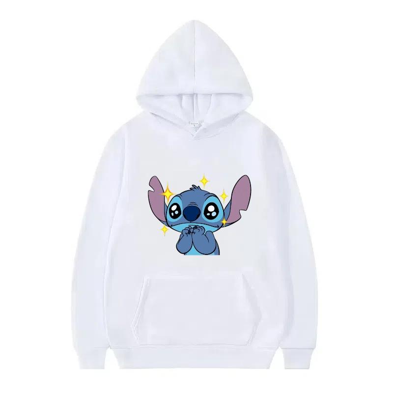 Disney Stitch Pattern Women Hoodies Fashion Sporty Y2k Loose Grey Tops Clothing Pullovers Ladies Cheap Hoodies Sweatshirts