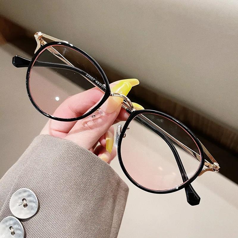 Round Eyeglasses Women Men Computer Anti Blue Light Glasses Frames Transparent Optical Fake Eyeglass Student Myopia Frame Oculos