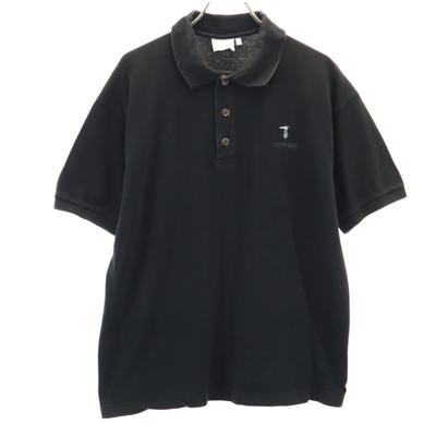Made In Italy Short Sleeve Polo Shirt M Black Kanoko Fabric Men's Used