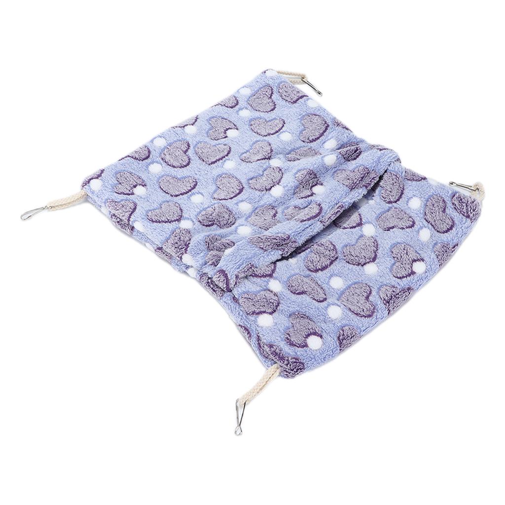 Kleine Haustier Hängematte Warmer Umschlagstil Hängebett Käfig mit Haken für Hamster Kaninchen 36x30cm Lila