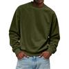 Men's Solid Color Loose Casual Suede Round Neck Sweatshirt