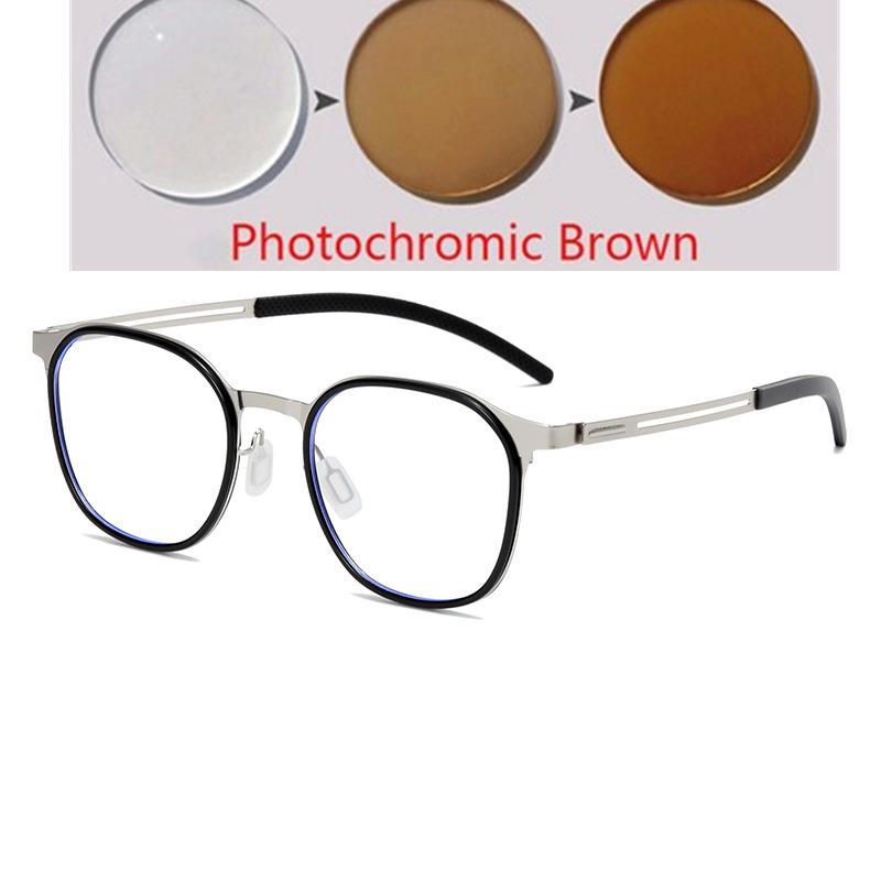 Metal Oversized Student Nearsighted Glasses For Men Fashion Business Shortsighted Prescription Glasses Women -0.5 -0.75 To -6.0