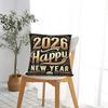 New Year 2026 Golden Pillow Cover  Novelty Pillow Case For Wedding Party Home Decor Soft Cushion Cover Gift