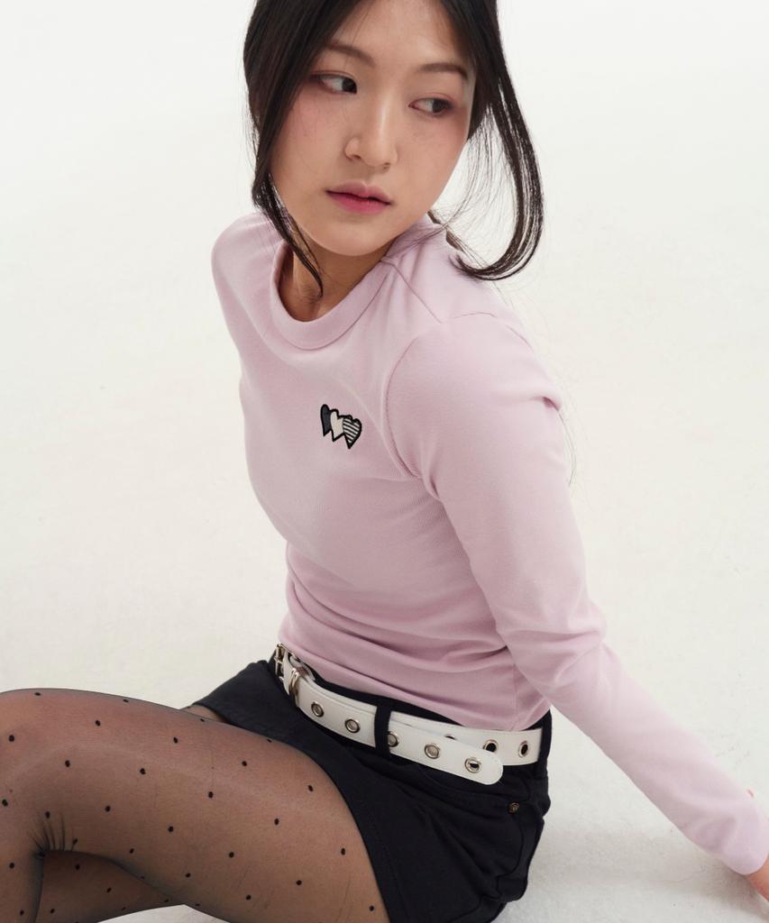 Loginaenloji Heart Wappen Basic Long Sleeve Pink