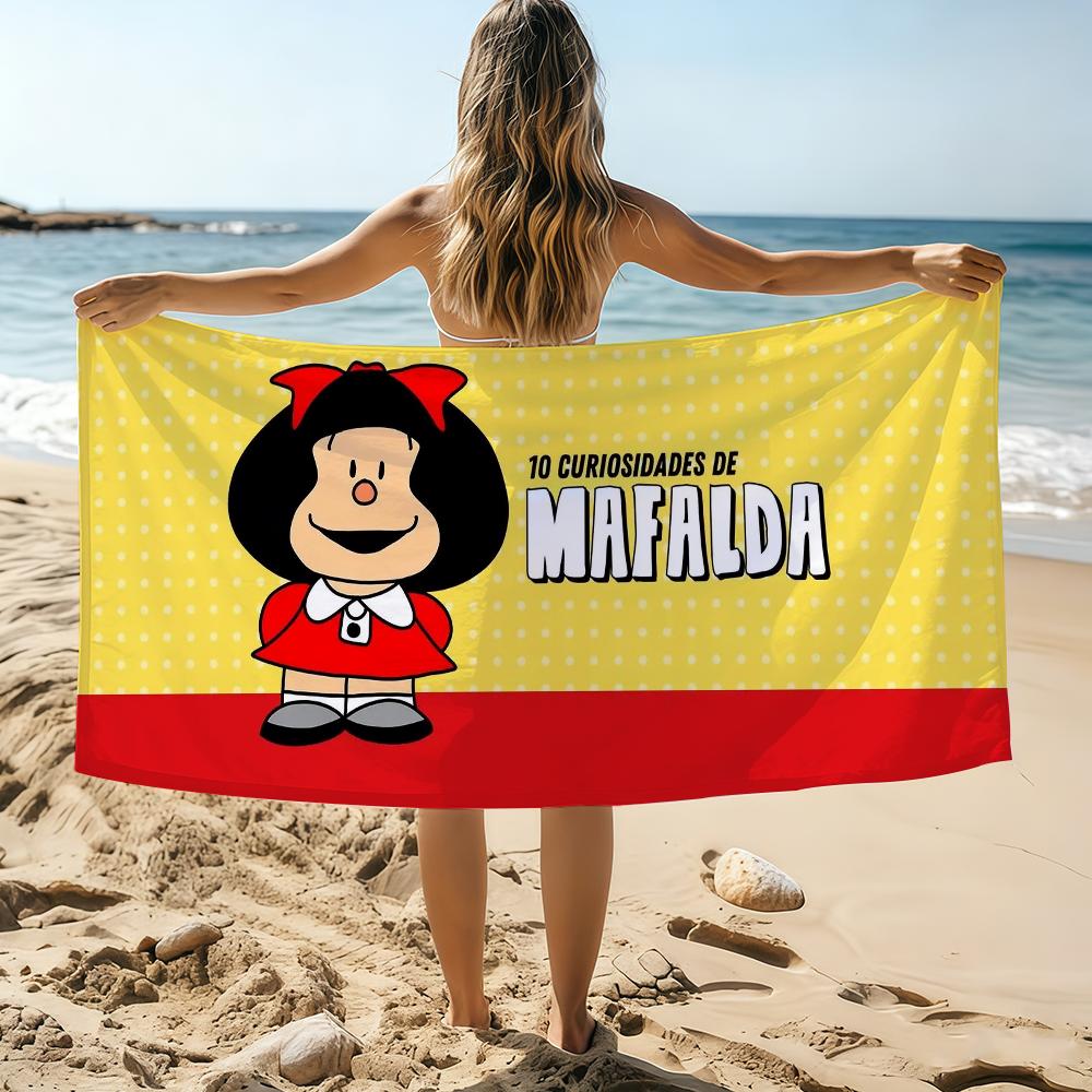 Cartoon Mafalda Cute Towel Beach Towel Oversized Quick Dry Towel Absorbent Soft Swim BeachTowels for Men Women W50*H100(CM)
