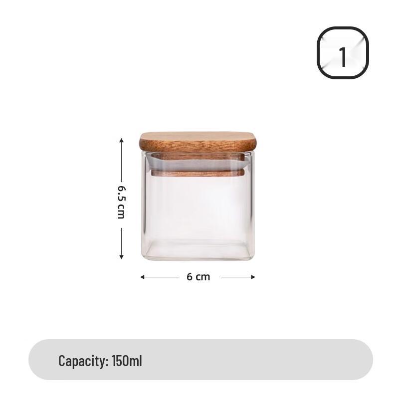 

Mini Glass Storage Jar with Wooden Lid (150ml, Set of 2)