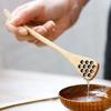 1 Stück Holz Honiglöffel Servier-Mischstab Löffel Waben-Herz-Muster für Kaffee Honiglöffel