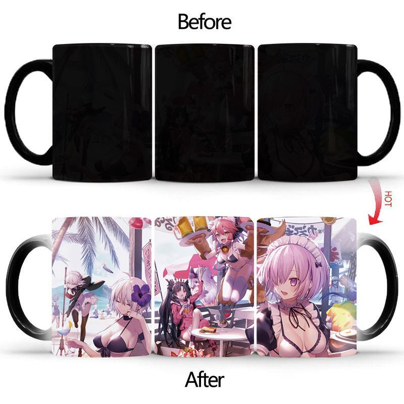 

Кружка для кофе с изображением девушки с большой грудью BSKT-054 Кружка для завтрака Кружка, меняющая цвет, аниме-посуда для напитков Чашки и кружки Заготовки для сублимации Керамический бар 350ml