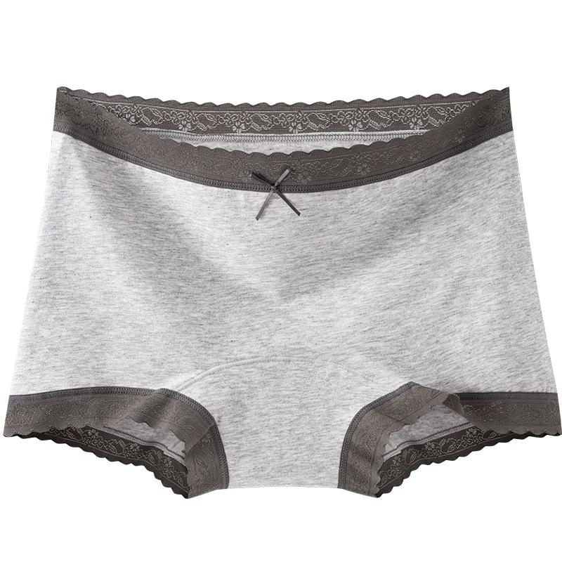 Large Size Female Spring and Autumn Pure Cotton 10A Antibacterial Crotch Full Hip Comfortable Breathable Small Flat Angle Briefs
