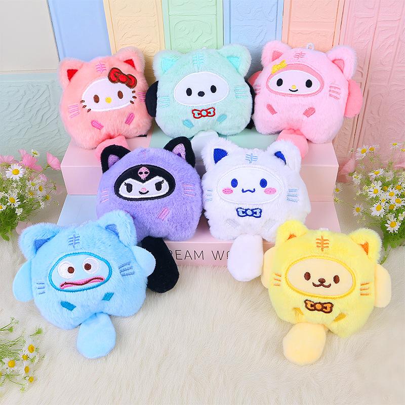 Hello Kitty Sanrio Plush Stuffed Toy Keychain Anime Peripheral Kuromi Doll Backpack Hanging Chain Holiday Gifts For Boys Girls