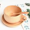Good Carved Cup Beautiful Coffee Wood Natural Food-grade Milk Cup for Home