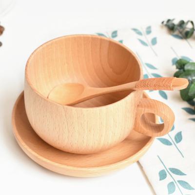 Taza de Café de Madera Tallada Hermosa Natural de Grado Alimenticio para Leche para el Hogar