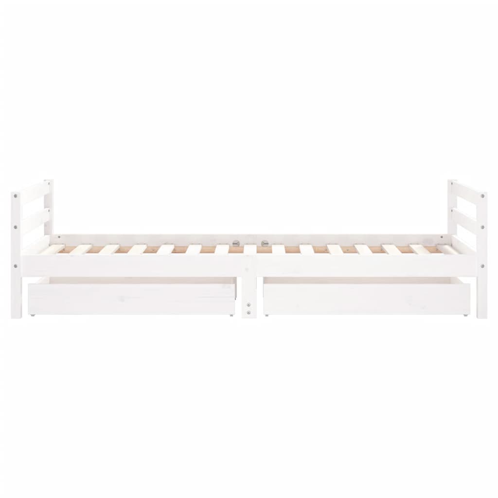 Children s Bed with Drawers White 90x190 cm Solid Pine Wood