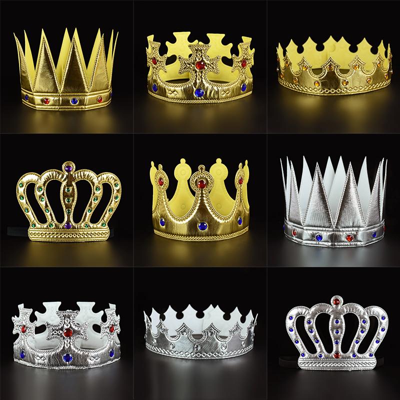Kids Birthday Hat Gold Silver Crown Baby One Year Old Birthday Boy Girl 1st Happy Birthday Party Decoration Supplies Photo Props