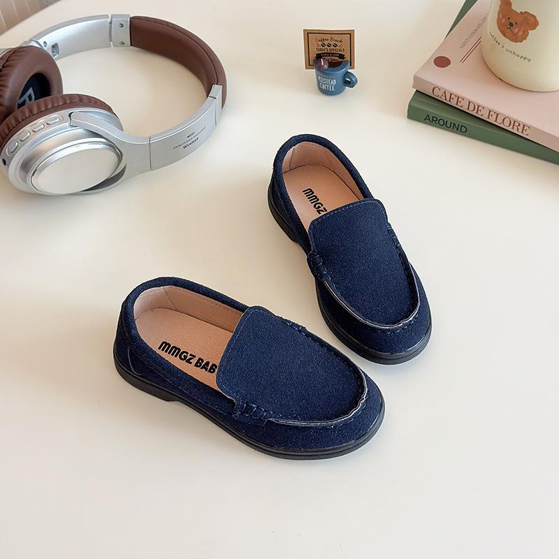 Easy To Wear Slip on Fall Shoes for Kids Boys High Quality Suede Leather Student Footwear Shallow Platform Shoes Girl I07284