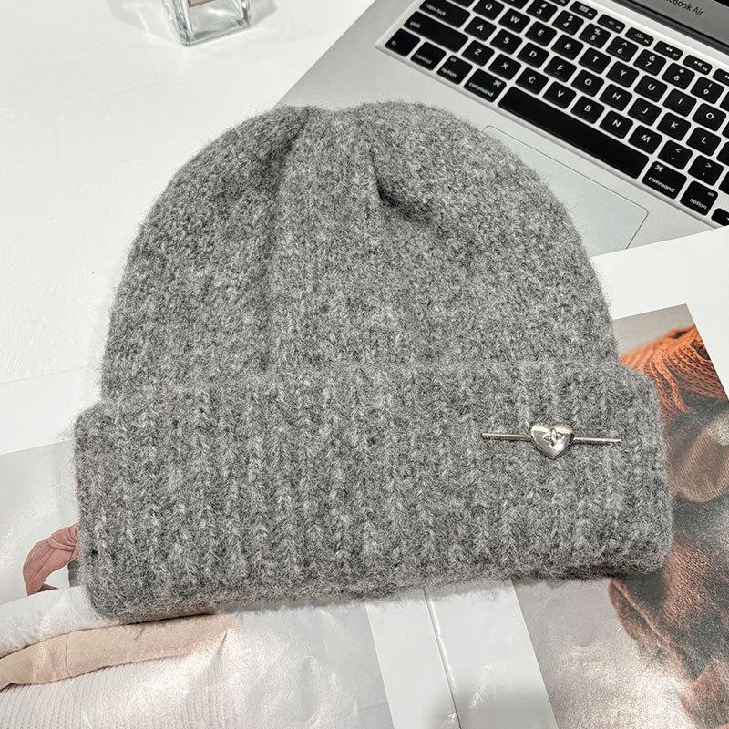 Autumn and Winter Love Knitted Warm Hat Women's Outdoor Wind and Cold Cover Ear Protection Cycling Sports Hat Hat