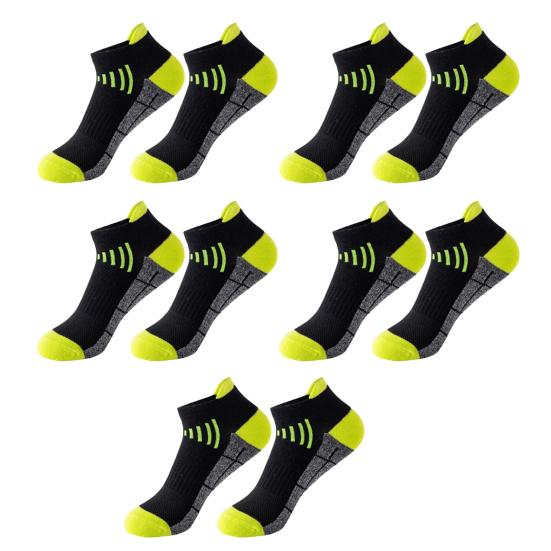 5 Pairs Men's Cotton Ankle Socks Athletic Cushioned Performance Socks Moisture Wicking Breathable Running Socks