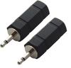 Mono Ultra Mini Plug to Stereo Mini Jack Conversion Plug F-Factory 2.5mm (Male) 3.5mm (Female) (2-Pack) PLG-H01-2P
