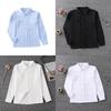 Uniform Long Sleeve Shirt With Pleated Front For Student Fashion