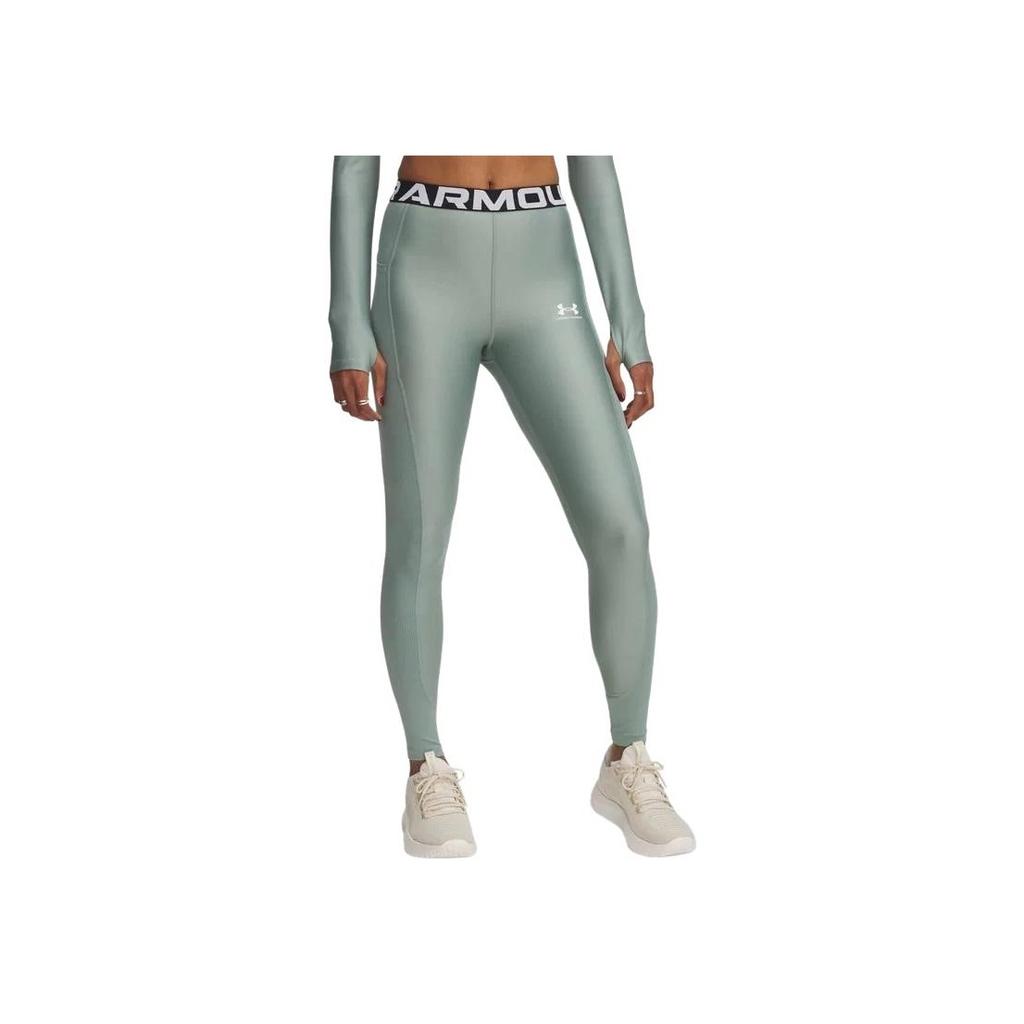 Under Armour HeatGear Solid Ribbed Training High-Waisted Leggings Women leggings Lime-Green 1388693-348