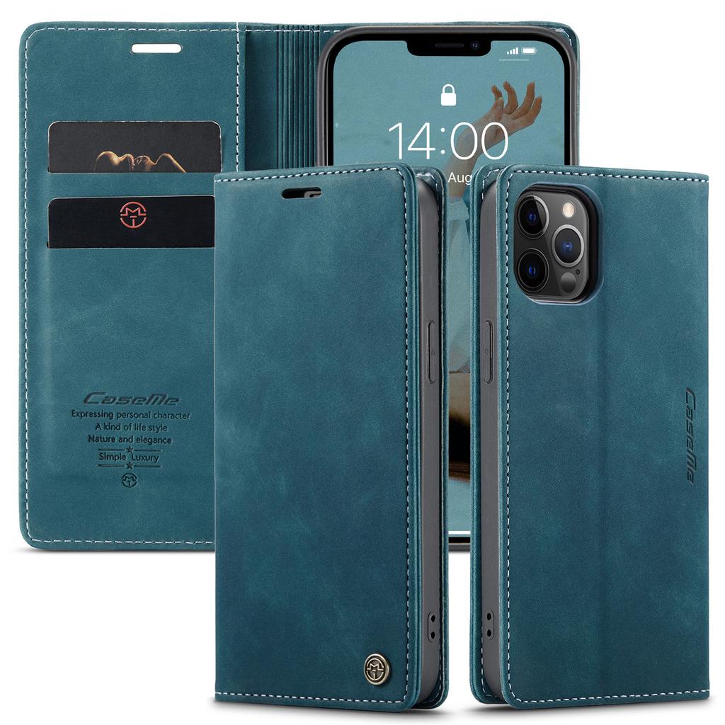 Retro PU Leather Flip Case for iPhone - Magnetic Wallet Cover with Stand Function