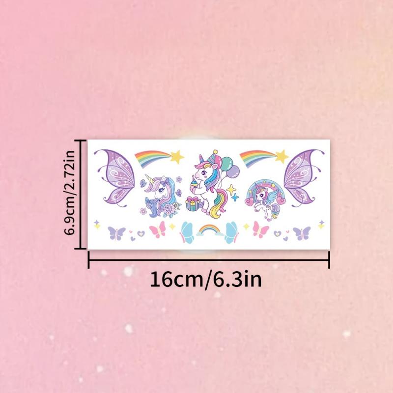 5Pcs Unicorn Temporary Tattoos Cute Rainbow Face Body Stickers For Music Festivalsparties Birthday Party Favors Gifts