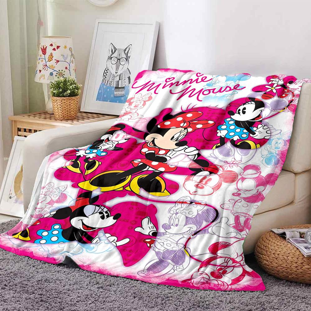 Minnie Maus Abenteuer Flanelldecke Super Weich Warm Gemütlich Decke Für Sofa Bett Büro Reise Ganzjahres Heimdeko Geschenk