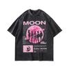 Men's T Shirts Sailor Moon Anime Print Summer Trendy Short-sleeved Tee Vintage Washed Cotton Clothes Tops