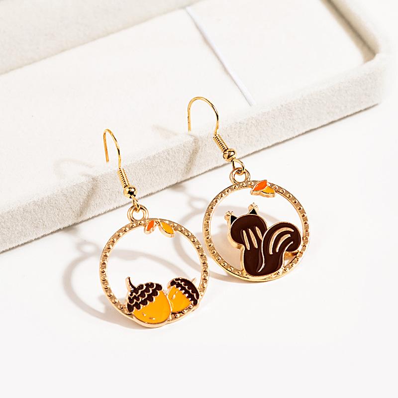 Fashion Cute Fox Koi Cat Rabbit Earrings for Women Girls Sweet Cartoon Enamel Painted Animal Earrings Jewelry Gift