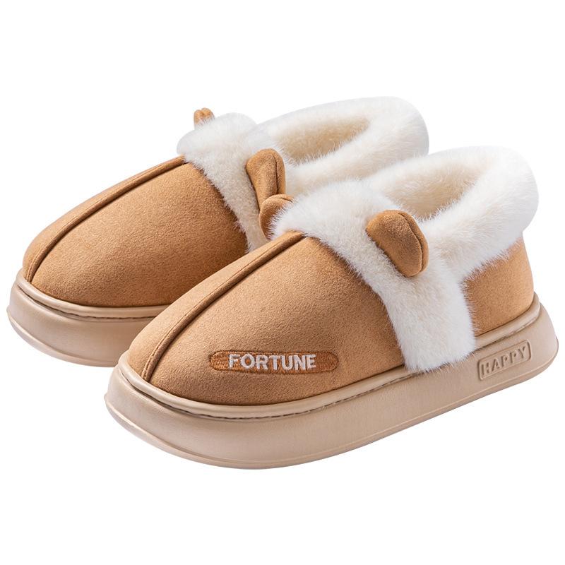 Warm Cotton Slippers Autumn and Winter Bag Heel 2025 New Indoor Home Thick Sole Plush Outer Shoes