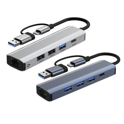 USB Typ C zu RJ45 100mbps/1000mbps Ethernet Netzwerkadapter USB3.0 USB2.0 Datentransfer Hub für Laptop-Zubehör
