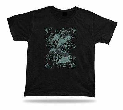 T-Shirt Shirt Geburtstag Geschenkidee Fliegende Schlange Schwanz Flügel Schädel Seltsam Gruselig