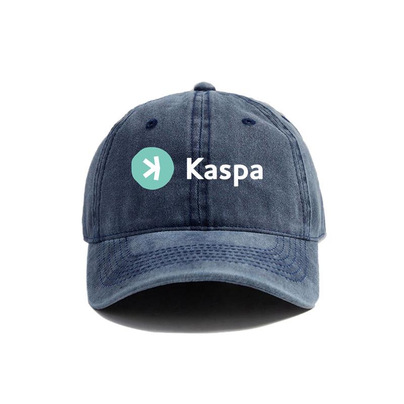 Kaspa Crypto Distressed Baseball Cap Cool Unisex Retro Outdoor Summer Adjustable Gift Dad Kaspa Coin Hat MZ