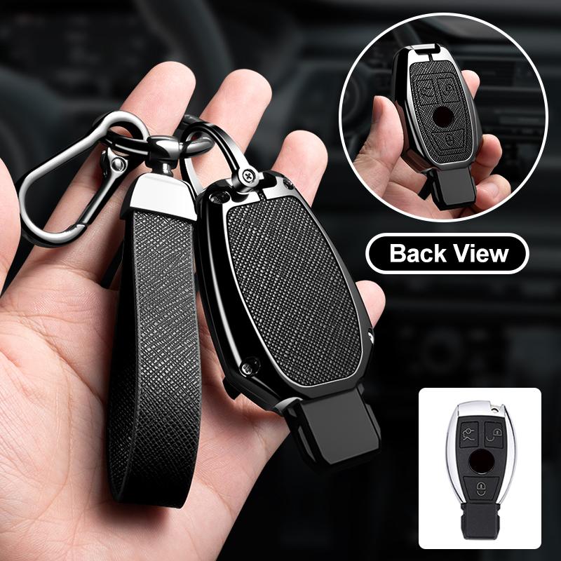 Zinc Alloy Leather Car Key Case For Mercedes Benz A B C E S Class Gls Gla Glk Cls Cla Amg W204 W205 W212 W463 W176 Key Case