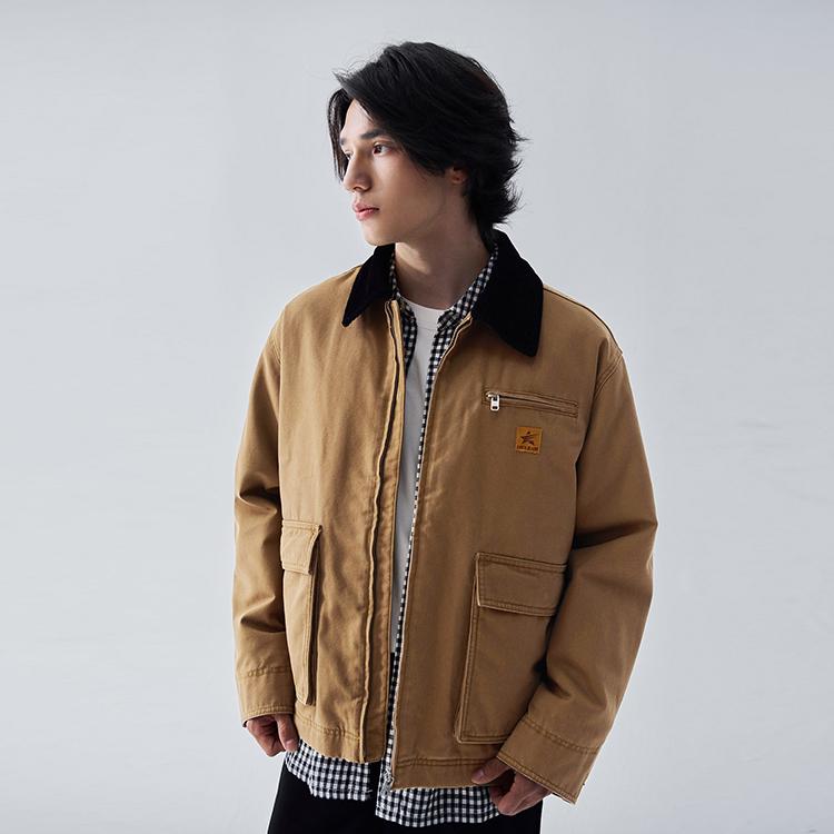 Lee Puffer Jackets Men's Lapel Moderate Cargo Puffer Jacket LMT010947209150A
