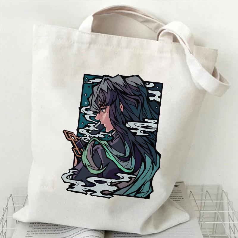 Japan cartoon comics Tokito Muichiro Demon Slayer Print Canvas Shopping Bag Large Capacity Tote Bag 7564
