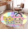 Labubu Pattern Round Rug, Indoor/Outdoor Mat, for Picnic, Gameroom, Bedroom, Office, Living Room, Home Decor Carpet, Birthday Gift