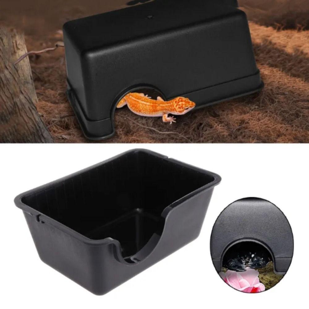 Black Snake Shelter House Rectangle Reptile Caves Small Animal Hideaway Reptile Hide Box  Spiders
