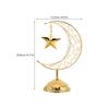 Hollow Metal Star and Crescent Ornament Iron Middle Eastern Decor for Home Living Room Entryway Cabinet Eid Mubarak Festive