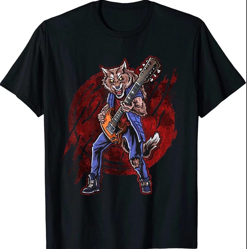 Werewolf Playing Guitar Premium Great Gift Idea T-Shirt XL