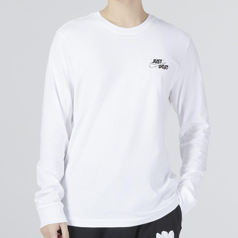 Nike T-Shirts Herren Weiß Rundhals Mäßig Gerader Schnitt DZ2696-100