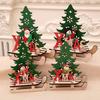Décorations de Noël Pièces de Bois Peintes de Noël Bricolage Pièces de Voiture Traîneau Puzzle Mosaïque Cadeau