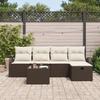 VidaXL Ensemble de canapé de jardin de 6 pièces avec coussins Marron Rotin Poly 3359067